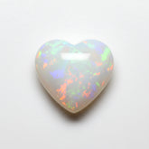 Created Opal 1PC Tiny 6x6 MM Heart Cabochon White Superior semi Precious Gems