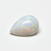 Created Opal 1PC Tiny 5x7 MM Pear Cabochon White Brilliant semi Precious Loose Gemstones