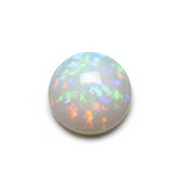 Created Opal 1PC Small 8x8 MM Round Cabochon White Pure semi Precious Loose Gems