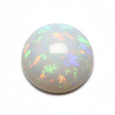 Created Opal 1PC Medium 9x9 MM Round Cabochon White Fiery semi Precious Loose Gemstone