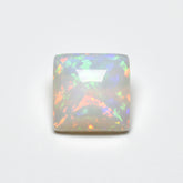 Created Opal 1PC Small 8x8 MM Square Cabochon White Natural semi Precious Gems
