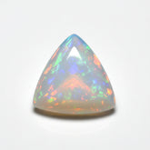 Created Opal 10PC Tiny 4x4 MM Triangle Cabochon White Brilliant semi Precious Precious Gemstone