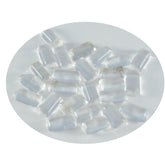 Crystal Quartz 10PC Tiny 4x8 MM Baguette Cabochon White Polished semi Precious Precious Gemstone