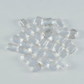 Crystal Quartz 10PC Tiny 4x6 MM Emerald Cabochon White Pure semi Precious Loose Gemstones