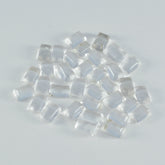 Crystal Quartz 1PC Tiny 5x7 MM Emerald Cabochon White Fiery semi Precious Semi Precious Gemstone