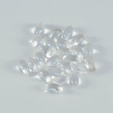 Crystal Quartz 10PC Tiny 4x8 MM Marquise Cabochon White Lustrous semi Precious Semi Precious Gemstone