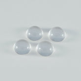 Crystal Quartz 1PC Small 7x7 MM Round Cabochon White Luster semi Precious Loose Gemstones