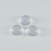 Crystal Quartz 1PC Small 8x8 MM Round Cabochon White Lustrous semi Precious Semi Precious Gemstone