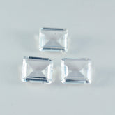 Crystal Quartz 1PC Large 10x12 MM Emerald Faceted White Superior Semi Precious Gems