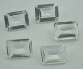 Crystal Quartz 1PC Chunky 12x16 MM Emerald Faceted White Fiery Semi Precious Loose Gemstone