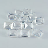 Crystal Quartz 10PC Tiny 4x6 MM Emerald Faceted White Polished Semi Precious Loose Gemstones