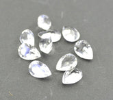 Crystal Quartz 1PC Small 7x9 MM Pear Faceted White Genuine Semi Precious Loose Gems