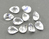 Crystal Quartz 1PC Large 9x11 MM Pear Faceted White Fiery Semi Precious Gems