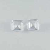 Crystal Quartz 1PC Tiny 5x5 MM Square Faceted White Sparkling Semi Precious Loose Gemstone