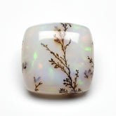 Dendrite Opal 1PC Large 11x11 MM Cushion Cabochon White Polished semi Precious Precious Gemstone