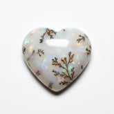 Dendrite Opal 1PC Small 7x7 MM Heart Cabochon White Natural semi Precious Semi Precious Gemstone