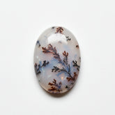 Dendrite Opal 1PC Tiny 5x7 MM Oval Cabochon White Shine semi Precious Loose Gemstones
