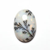 Dendrite Opal 1PC Medium 8x10 MM Oval Cabochon White Superior semi Precious Loose Gemstone
