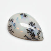 Dendrite Opal 1PC Large 8x12 MM Pear Cabochon White Superior semi Precious Semi Precious Gemstone