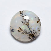 Dendrite Opal 1PC Large 11x11 MM Round Cabochon White Polished semi Precious Loose Gemstones