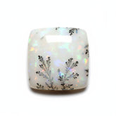 Dendrite Opal 1PC Medium 9x9 MM Square Cabochon White Lustrous semi Precious Loose Gemstone