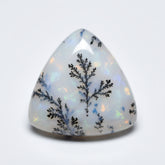 Dendrite Opal 1PC Large 11x11 MM Triangle Cabochon White Polished semi Precious Loose Gems