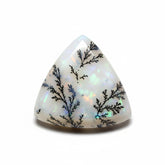 Dendrite Opal 1PC Small 8x8 MM Triangle Cabochon White Fiery semi Precious Semi Precious Gemstone