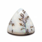 Dendrite Opal 1PC Medium 9x9 MM Triangle Cabochon White Brilliant semi Precious Precious Gemstone