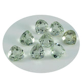 Green Amethyst 1PC Medium 9x9 MM Heart Faceted Green Lustrous Semi Precious Loose Gemstone