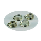 Green Amethyst 1PC Large 9x11 MM Pear Faceted Green Splendid Semi Precious Gems