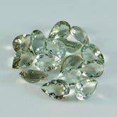 Green Amethyst 1PC Small 7x9 MM Pear Faceted Green Brilliant Semi Precious Loose Gems