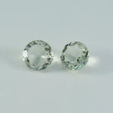 Green Amethyst 1PC Tiny 6x6 MM Round Faceted Green Polished Semi Precious Loose Gemstones