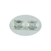 Green Amethyst 1PC Chunky 15x15 MM Square Faceted Green Superior Semi Precious Gems