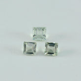 Green Amethyst 1PC Tiny 5x5 MM Square Faceted Green Sparkling Semi Precious Loose Gemstone