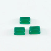 Green Onyx 1PC Small 6x8 MM Emerald Cabochon Green Fine semi Precious Loose Gemstone