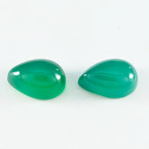 Green Onyx 1PC Medium 7x10 MM Pear Cabochon Green Shine semi Precious Loose Gems