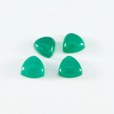 Green Onyx 1PC Tiny 6x6 MM Triangle Cabochon Green Genuine semi Precious Loose Gems