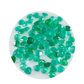 Green Onyx 10PC Tiny 4x4 MM Heart Faceted Green Brilliant Semi Precious Loose Gemstones