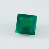 Green Onyx 1PC Chunky 15x15 MM Square Faceted Green Superior Semi Precious Loose Gemstone