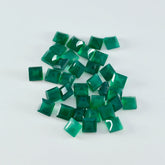 Green Onyx 10PC Tiny 4x4 MM Square Faceted Green Brilliant Semi Precious Loose Gemstones