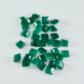 Green Onyx 1PC Tiny 6x6 MM Square Faceted Green Polished Semi Precious Loose Gems