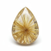 Golden Rutile 1PC Medium 8x10 MM Pear Cabochon Yellow Shine semi Precious Loose Gemstones