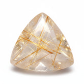 Golden Rutile 1PC Large 11x11 MM Triangle Cabochon Yellow Fine semi Precious Loose Gemstone