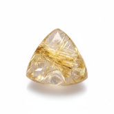 Golden Rutile 1PC Tiny 6x6 MM Triangle Cabochon Yellow Polished semi Precious Loose Gemstones