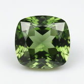Green Tourmaline 1PC Large 10x10 MM Cushion Faceted Green Shine Semi Precious Loose Gemstones