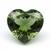 Green Tourmaline 1PC Large 10x10 MM Heart Faceted Green Shine Semi Precious Loose Gemstones
