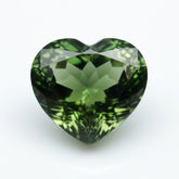 Green Tourmaline 1PC Chunky 14x14 MM Heart Faceted Green Genuine Semi Precious Loose Gemstones