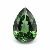 Green Tourmaline 1PC Large 9x11 MM Pear Faceted Green Lustrous Semi Precious Loose Gemstone