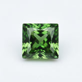 Green Tourmaline 1PC Tiny 6x6 MM Square Faceted Green Polished Semi Precious Loose Gemstones