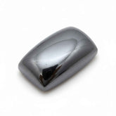Hematite (Gunmetal) 1PC Small 7x9 MM Emerald Cabochon Gray Brilliant semi Precious Loose Gems